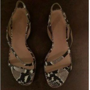 Madewell Heidi Slingback Sandal in Snake Embossed Leather - 9